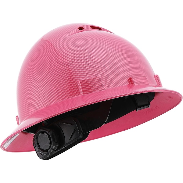 Protectx Full Brim Vented Hard Hat, HDPE Fiber, 6 Point Adjustable suspension and ratchet, Pink HH-FG-26PK-SV-01 - main